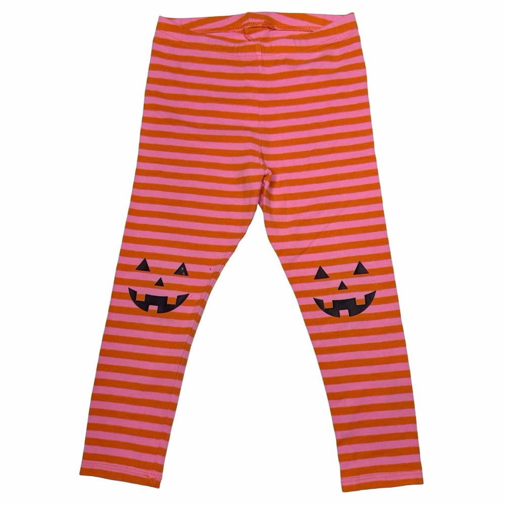 Cat & Jack Pumpkin Jack-O-Lantern Striped Leggings